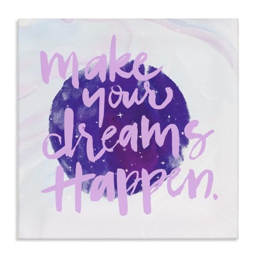 Inspiring Dreams Happen Purple, 36 x 36 Inch Canvas Wall Art