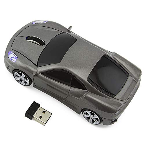 Firstmemory Car Mouse Wireless 2.4G Cool Sport Race Car Shaped Wireless Optical Mouse 1600 Dpi For Computer Pc Laptop Desktop (Gray) #TOP5