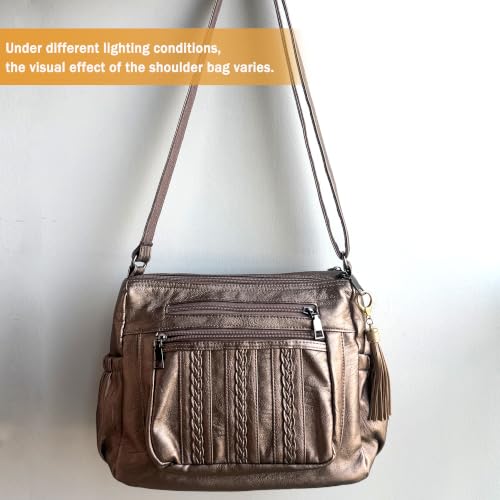 Image of ELDA Purses for Women Pocketbooks Soft PU Leather Ladies Crossbody Purse Multi Pocket Shoulder Bag
