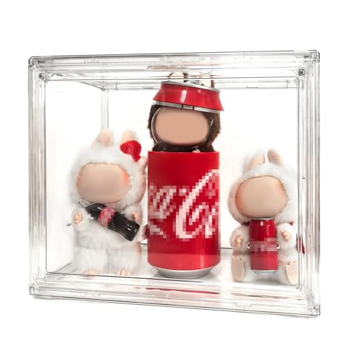 Display Case Compatible with Labubu POP MART, Acrylic Clear Display Box Shelf for Labubu Doll COCA-COLA Series, 1 Pack