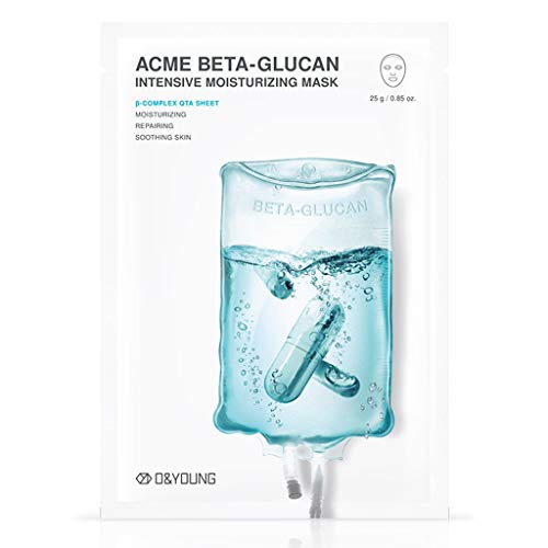 O&YOUNG Beta Glucan Intensive Moisture Mask 25g 10 Pack - Beta Glucan & Madecassoside Contained Calming and Moisturizing Facial Sheet Mask, Pore Tightening