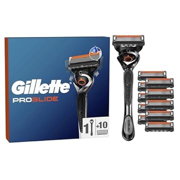 Gillette Proglide 1 Rasoio Barba Manuale, 8 Lamette Gillette Di Ricambio, Per una Rasatura Profonda, Con Doppia Lubrificazione Prima E Dopo Le Lame, Lama Barba Uomo