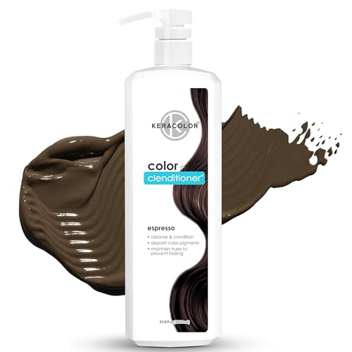 Keracolor Clenditioner ESPRESSO Hair Dye - Semi Permanent Hair Color Depositing Conditioner, Cruelty-free, 33.8 Fl Oz
