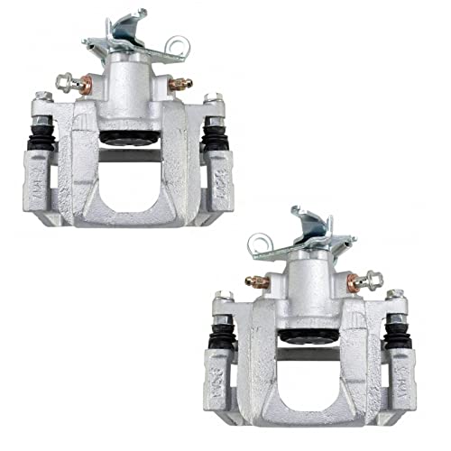 Image of TRQ Rear Brake Caliper Set Zinc Coated Brackets Hardware Compatible with 2009-2013 Dodge Journey
