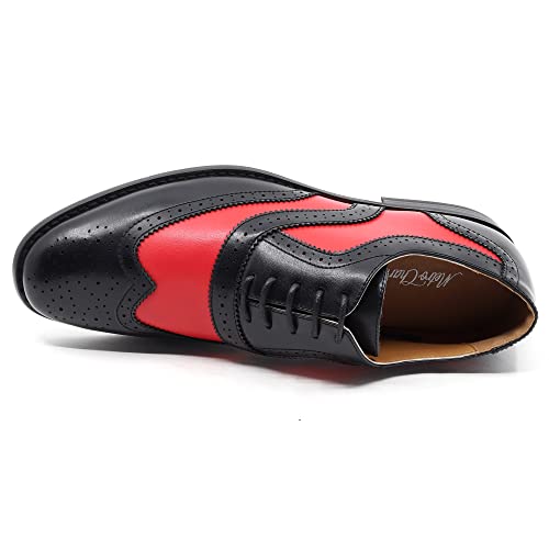 Metrocharm MC145 Men's Two Tone Perforated Wing Tip Lace Up Oxford Dress Shoes4