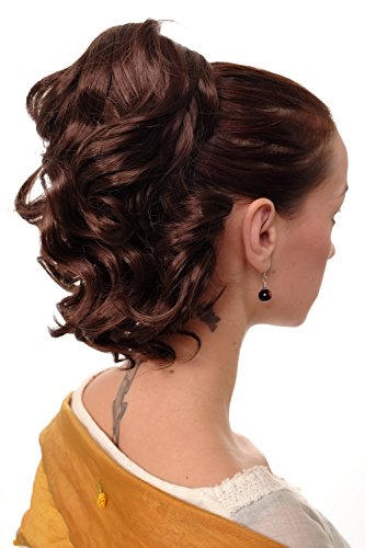 WIG ME UP JL-3023-6 Haarteil/Zopf gewellt halblang (35 cm) 1 Steckkamm + Gummizug Braun Mittel-Aschbraun