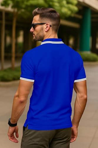 Image of Dagcros Classic Men's Polo T-Shirt with White Trim, Short Sleeve for Mens