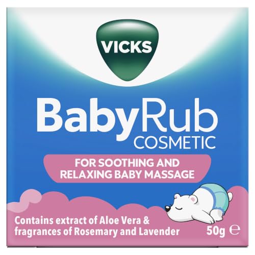 Vicks BabyRub Ointment with Fragrances Of Rosemary And Lavender for Soothing and Relaxing Baby Massage Jar 50g
