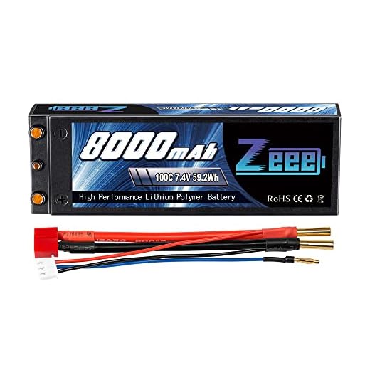 Zeee 2S Lipo batteri 8 000 mAh 7,4 V 100 C hårt fodral batteri med 4,0 mm kula till Deans T-kontakt för RC Evader BX bil bil bil lastbil truggy RC hobby
