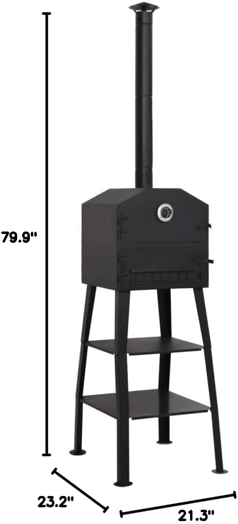 SKM Outdoor Pizza Oven Charcoal Fired with 2 Fireclay Stones-81451026