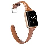 Wearlizer Brown Slim Compatible with Apple Watch Bands' 42mm 44mm 45mm 49mm(Ultra) for iWatch SE Wom