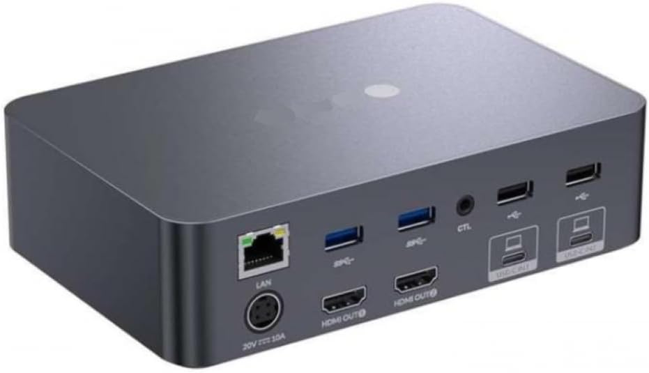 KVM Switch Dock 2 Monitors 2 Laptops 4K Display Dual Monitor 2 USB C Ports 60W PD 1G Ethernet Compatible with IDock C20