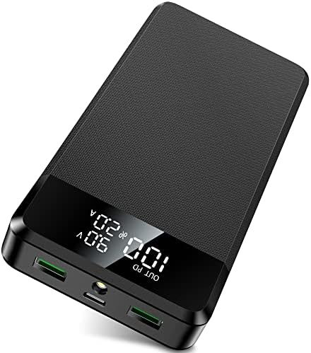 Power Bank, Portable Charger 30000mAh Fast Charging QC22.5W PD20W USB C Powerbank with 3 USB Ports LCD Display Flashlight External Battery Pack for Mobile Phone iPhone Samsung Xiaomi Huawei