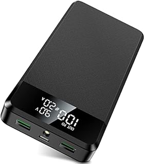 Power Bank, Portable Charger 30000mAh Fast Charging QC22.5W PD20W USB C Powerbank with 3 USB Ports LCD Display Flashlight External Battery Pack for Mobile Phone iPhone Samsung Xiaomi Huawei