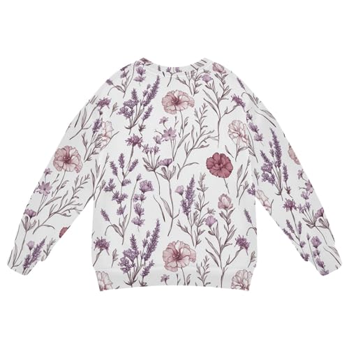 JUNZAN Flowers Carnation Callistephus Lavender White Little Boys Sweatshirt Hoodie Fleece Outerwear for Kids Sports 4T2