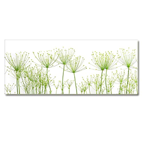 Art de la chambre avec cette toile de pissenlit vert pour une ambiance scandinave zen