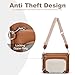 SYTRAH Anti-Theft Crossbody Purse for Women, Crossbody Shoulder Bag with Built-in Wallet & RFID Blocking for Travel Workout Beige Brown