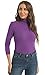 Women's Long Sleeve Turtleneck Tops Lightweight Slim Base Layer Shirt Purple Large