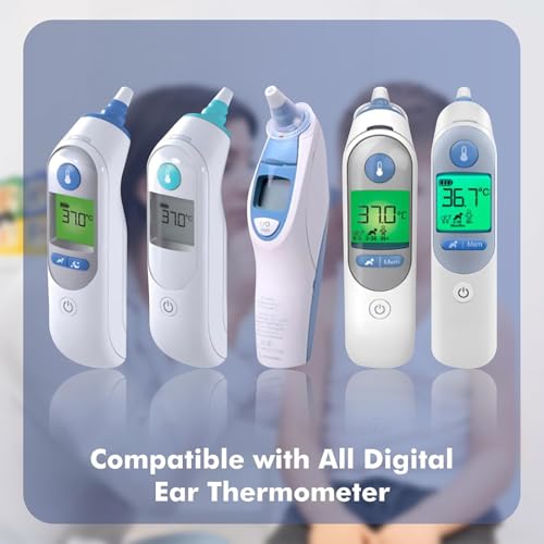 Image of 40 Disposable Ear Thermometer Covers, Hygienic Probe Covers for Accurate Temperature Measurement, Compatible with Various Ear Thermometers, Ideal for Home and Clinic Use