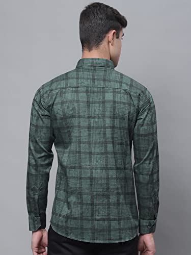 Image of Majestic Man Cotton Checkered Slim Fit Casual Shirt For Men