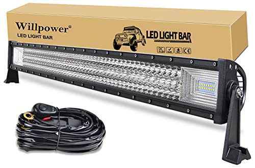 Willpower Bar a LED, 42'' 540W Triple rangée faisceau combiné Barre de Led avec 12V faisceau de câblage kit Rampe LED Phare Led Projecteur LED pour offroad Véhicules Voiture camions ATV