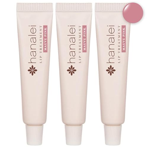 Hanalei Hydrating Lip Treatment Balm – Cruelty-Free, Paraben-Free Moisturizer for Severely Dry, Chapped Lips – Kukui Oil, Shea Butter & Grapeseed Oil –Mauve Pink Tint, Travel-Size 3-Pack (5ml X 3)
