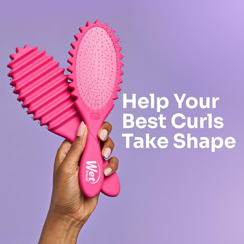 Image of Wet Brush Curl Shaper Detangler Brush, Pink, Curl Defining for Curly and Coily Hair Types, IntelliFlex Bristles Detangle for Frizz-Free Shaping, Made for Women, Men & Kids