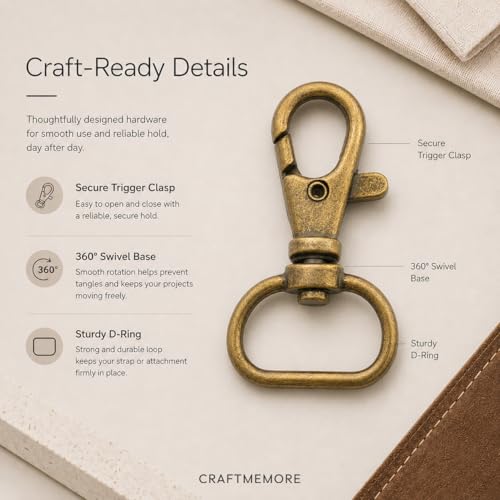 CRAFTMEMORE Swivel Lobster Claw Clasps Classic Trigger Snap Hooks CS10 Purse Landyard Clip (1/2 Inch, Silver, 10 Pieces) by CRAFTMEMORE - Used condition - Image 5