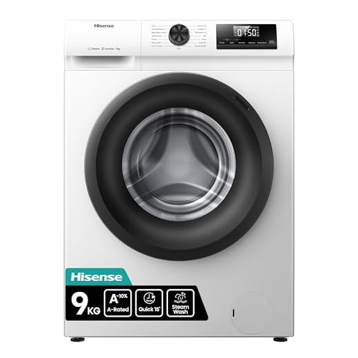 Hisense 1Q Series WF1Q9041BW Freestanding 9 KG Front Load Washing Durable Inverter Machine, Steam Wash, Quick Wash, 15 Washing Programs 1400 RPM White - Energy Rating A