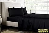 Black 4 Piece - Bed Sheets Set Hotel Luxury Soft - 100% Egyptian Cotton 650TC - Fade Resistant - - F