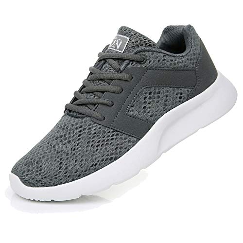 Fexkean Herren Damen Laufschuhe Sportschuhe Outdoor Straßenlaufschuhe Atmungsaktiv Leichtgewicht Joggingschuhe Fitness Walkingschuhe (8996 Gray 44)