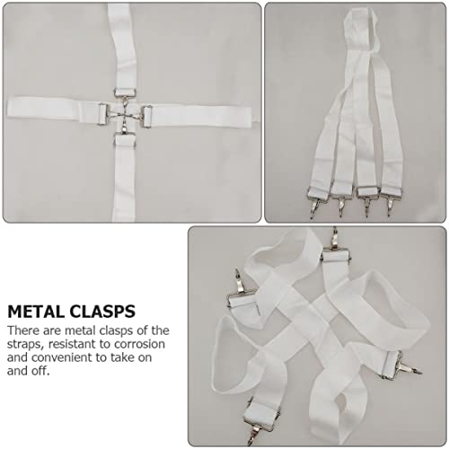 Milisten 2Pcs Percussion Carrier Shoulder Metal Straps Parade Belt Strap Clip Band Instrument Nylon Snare Bass Adjustable Cross Sling Holder Double Drum Marching Harness White #TOP5
