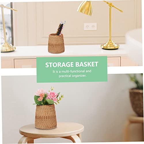 ABOOFAN 2pcs Hand Woven Rattan Pen Holder — Tiny Desk, Huge Style 7 Hand Woven Rattan Pen Holder (2pcs)