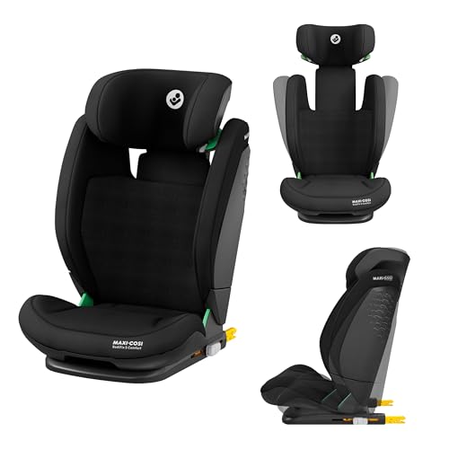 Maxi-Cosi RodiFix S Comfort i-Size, Tessuti Traspiranti, Seggiolino Auto ISOFIX Reclinabile 3 Posizioni, 3,5-12 Anni (100-150 cm), Regolabile in Altezza/Larghezza, G-CELL, AirProtect, Authentic Black