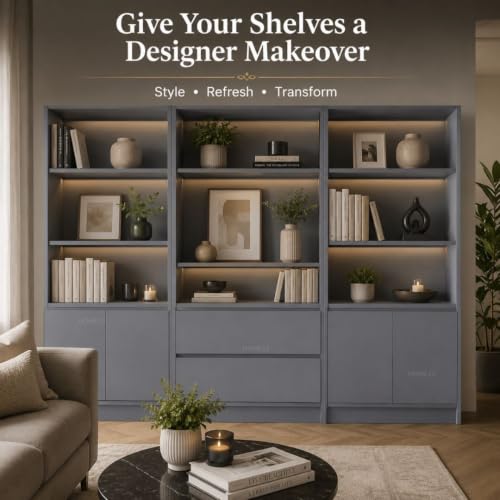 Image of HOME13 Grey Matte Wallpaper Self Adhesive Vinyl Decorative Waterproof Removable Wall Paper for Cabinet Kitchen Applinces Bedroom Table top(20x100 Inch)