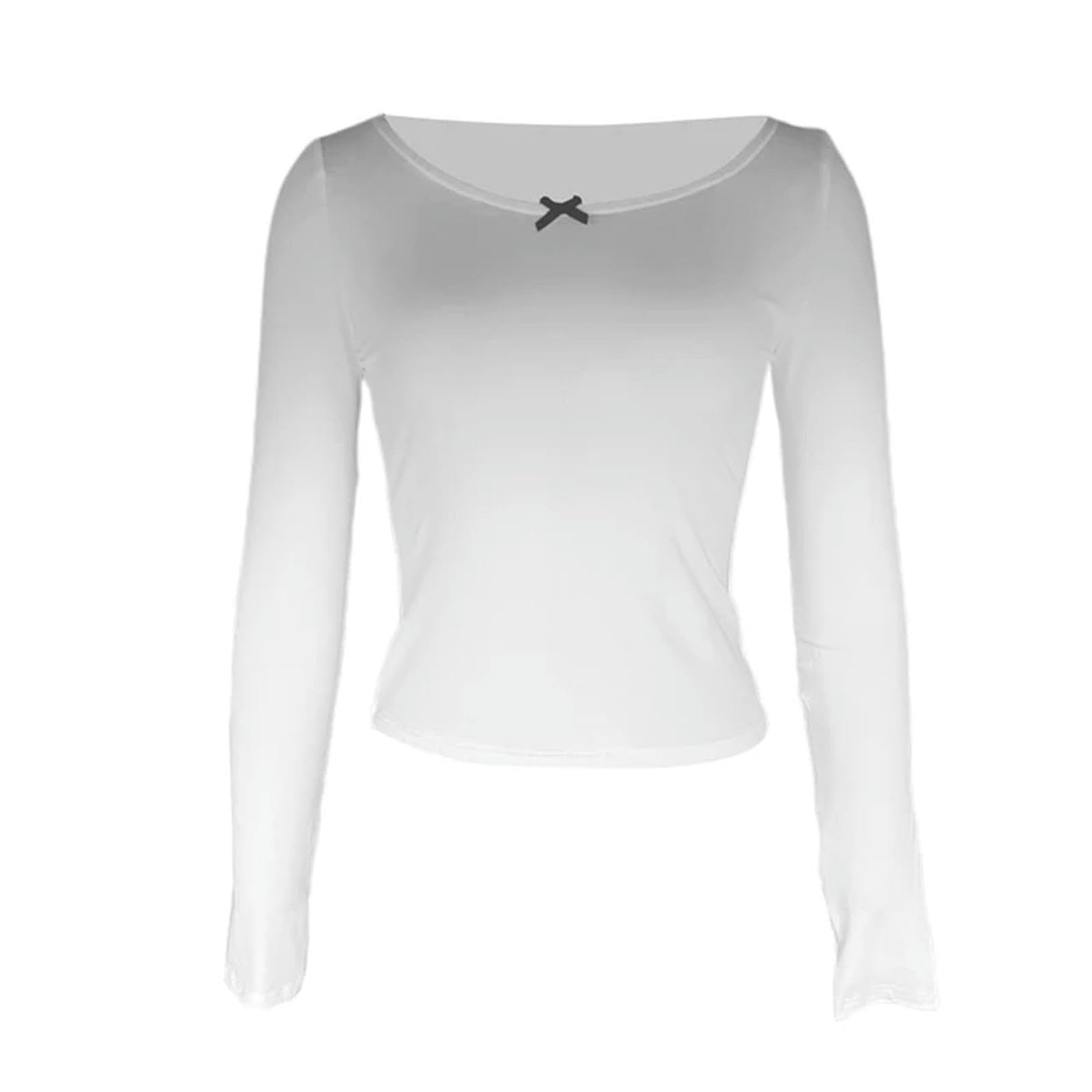 T-shirt grunge femme manches longues avec nœud kawaii