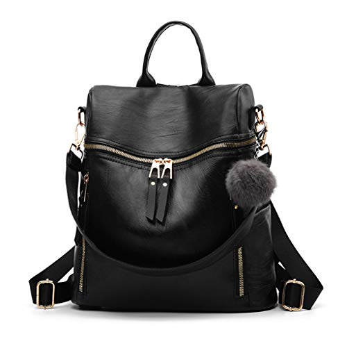 Designer Leather Backpack Purse Multifunctional Ladies Backpacks Solid Shoulder Headphone Plug Bags