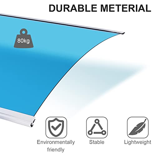 Nurbal Awning Window Canopy For Patio, Polycarbonate Cover Front Door Patio Roof Uv Rain Snow Sunlight Protection Modern Aluminum Awning 80X120Cm/32X48In Brown #TOP1