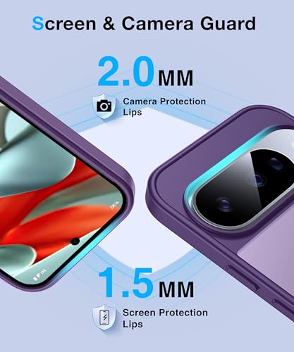 Image of [NO.1 Magnetic]for Google Pixel 10 Case /Pixel 10 Pro Case with MagSafe[Military Grade Drop Tested][Translucent Matte][Anti-Fingerprint]Soft Silicone Bumper for Pixel 10 /10 Pro Phone Case,Purple