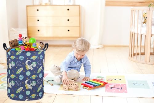 Image of Kids Laundry Hamper,Boys Laundry Basket Collapsible Space Storage Baskets for Home Decor,Office,Toy Organizer,(Astronaut)