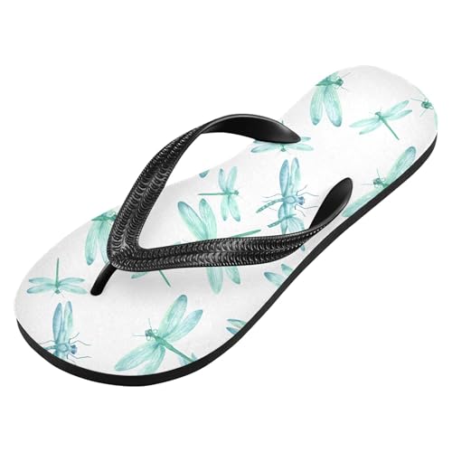 Burbuja Teal Dragonflies Flip Flops for Women Men, Soft Thong Sandals Rubber Slippers for Pool Beach Essentials2