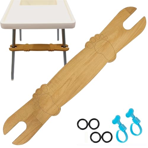 HANQ Trona Reposapiés, Ajustable Antideslizante Natural Bambú Trona Reposapiés Bebé Accesorios Trona Alta de Bambú Reposapiés de Madera Compatible con Trona