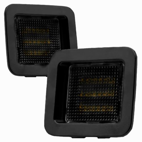 Yankok LED License Plate Lights Compatible with Ford F150 All Models 2015-2020 and F150 Raptor 2017-2020 Thirteenth Generation Black Panel with Smoked Lens 6500K 18 SMD Tag Lamp Assembly