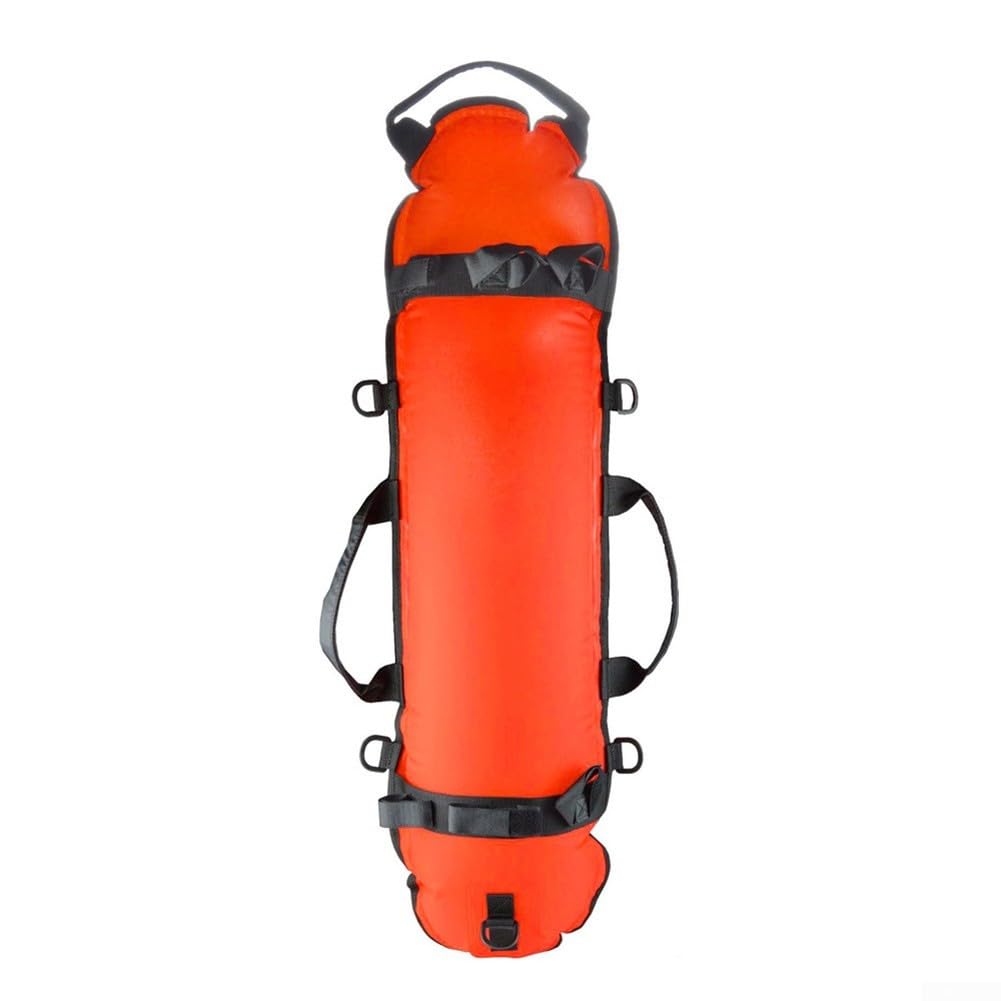 Arancio Diving Tubo Galleggiante Con Bandiera Di Sicurezza E 5 D Anelli Per Attrezzatura Da Pesca Subacquea Deposito Ad Alta Visibilità Boa Gonfiabile Con 20m Corda E Supporti Fucile Per Sport