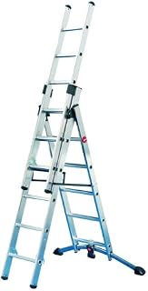 Hailo 9306-501 ProfiStep 150 kg Capacity Combination Ladder (2 x 6-Rung Sections plus 1 x 5-Rung Section)