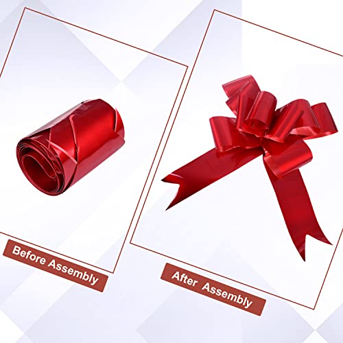Large Red Car Bow Ribbon 23 Inchs- Decoration Wrap for Birthday, Wedding, and Giant Presents- Come with Two Suction Cup (Red) - Thumbnail 2