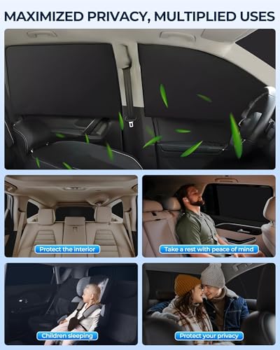 Image of for Toyota Sienna 2021-2025 Car Window Shades, 8pcs Privacy Sun Shade Set for Front Windshield Side and Rear Windows, Full Window Covers Keeps Vehicle Cool for Camping Napping