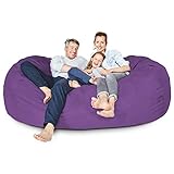 Lumaland Luxurious Giant 7ft Bean Bag Chair with Microsuede Cover - Ultra Soft, Foam Filling, Washab