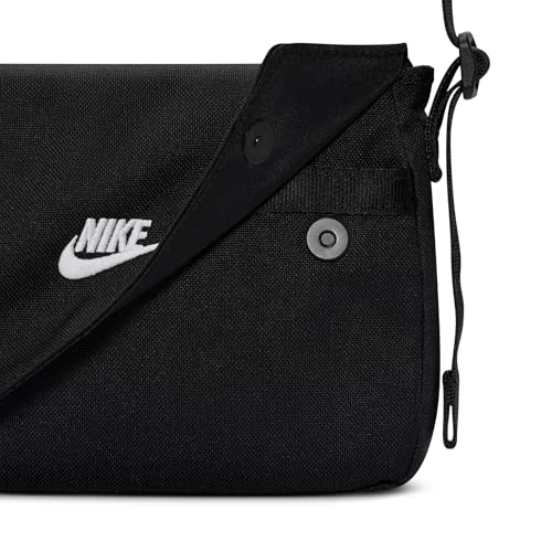 Nike Heritage Magnetic Crossbody Bag, Black/Black/White, MISC