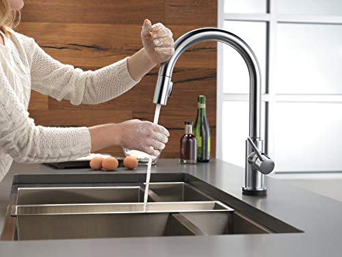 Delta Faucet Trinsic Voiceiq Touchless Kitchen Faucet With Pull Down Sprayer, Smart Faucet, Alexa And Google Assistant Voice Activated, Kitchen Sink Faucet, Arctic Stainless 9159Tv-Ar-Dst #TOP1
